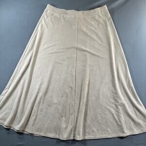 Christopher & Banks Women's Beige Polyester Knit A-Line Long Skirt Size L